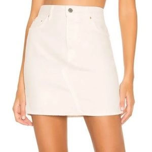 GRLFRND Blare White Jean Skirt, Larchmont Ivory, 30‎